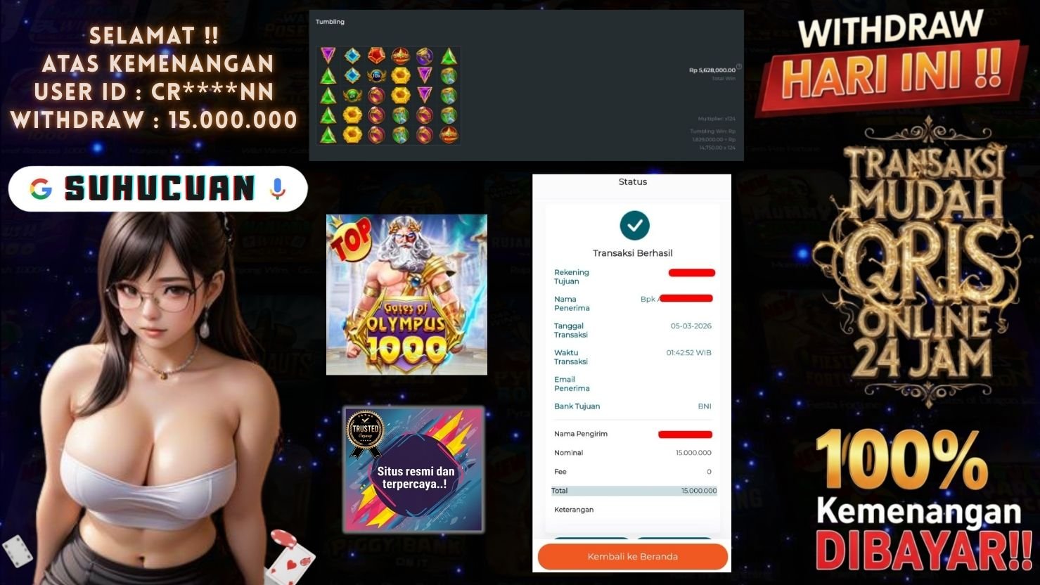 SUHUCUAN JACKPOT SLOT GATES OF OLYMPUS 1000